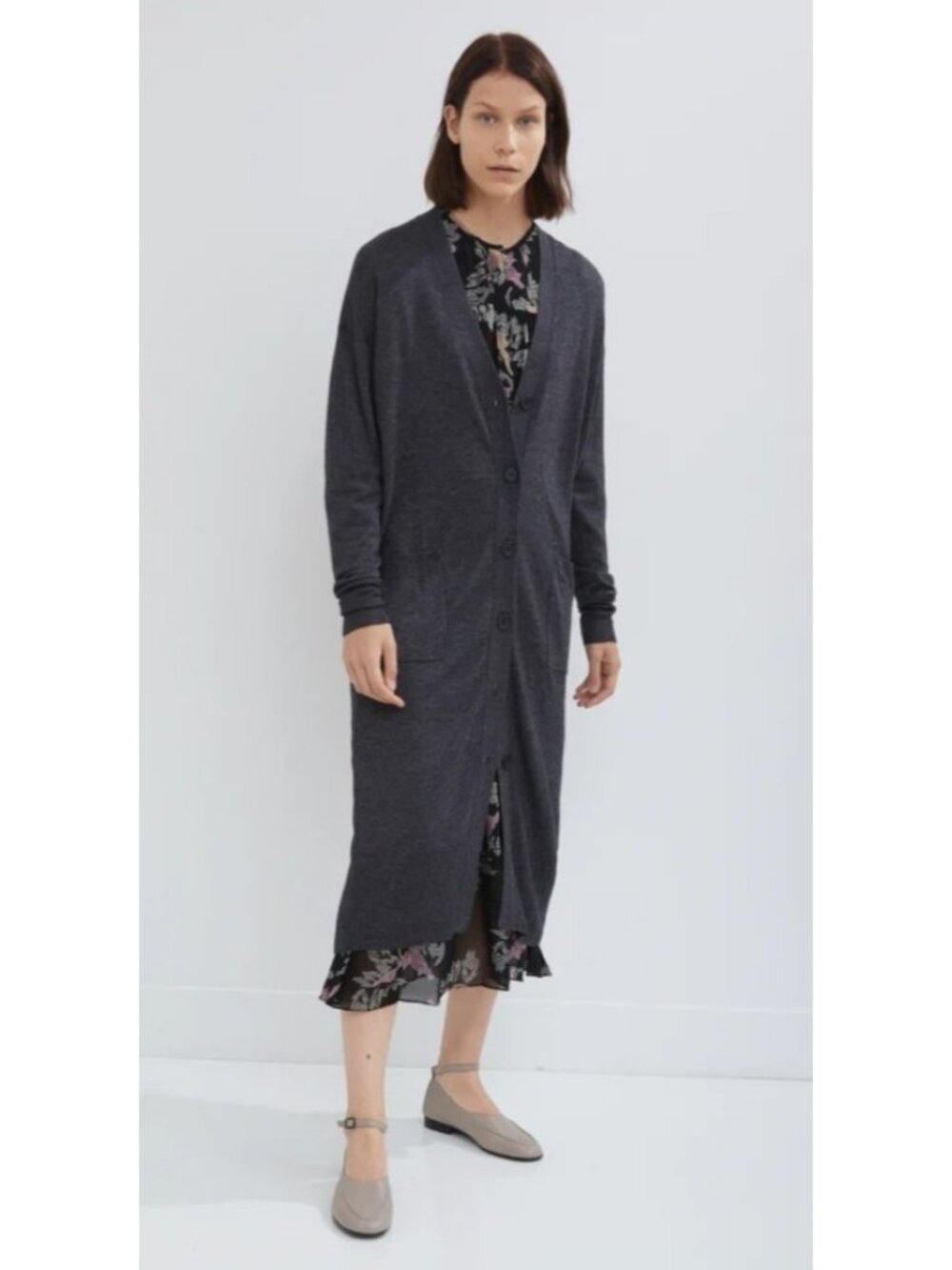 Isabel Marant Etoile Anderson Long Gray Wool Blend Cardigan FR 38 US 6